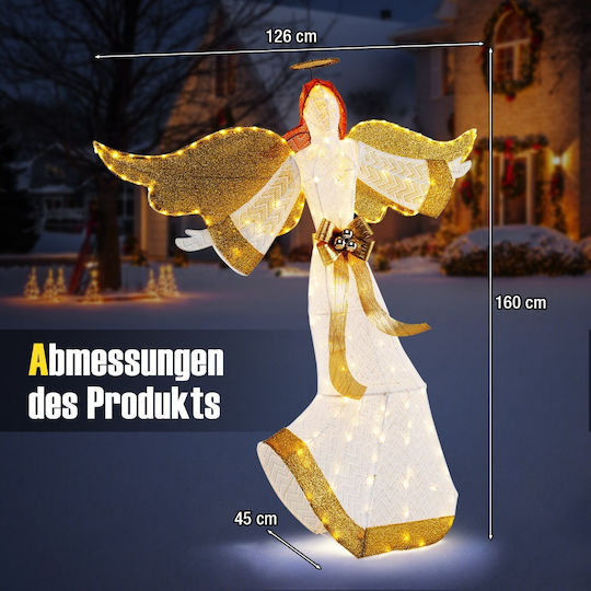 Costway Illuminated Christmas Angel 160 cm Halo Wings Cm24771de