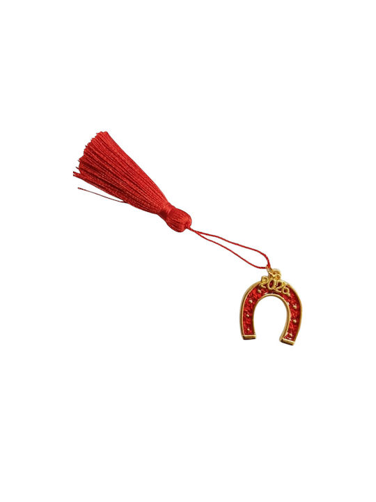 Kalliopi Silver Handmade Tabletop Lucky Charm Horseshoe Red 2026 3x3cm 1pcs