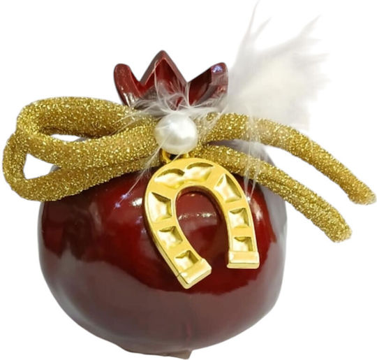 Kalliopi Silver Hanging Lucky Charm Pomegranate Red Ceramic 2026 7x7cm 1pcs
