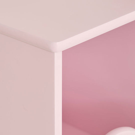 Wooden Kids Bedside Table Pink 35.5x33x40cm