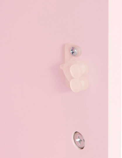 Wooden Kids Bedside Table Pink 35.5x33x40cm