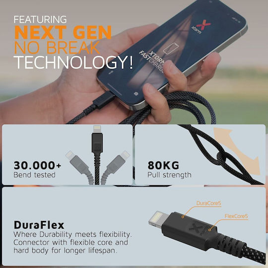 Xtorm USB-A to Lightning Cable 12W Μαύρο 1.5m CX3011