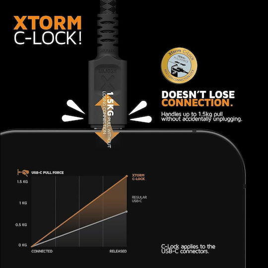 Xtorm USB-C to Lightning Cable 60W Μαύρο 1.5m CX3031