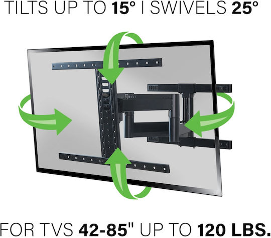 Suport Tv Universal Extensibil Montat Pe Perete Sanus 119-229 Cm Negru