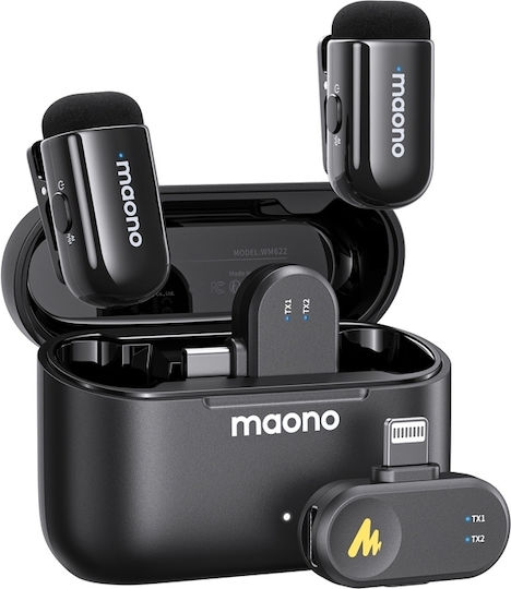 Maono WM622 PBC2 Σετ Ασύρματο Μικρόφωνο Πέτου, Clip On Δημοσιογραφικό