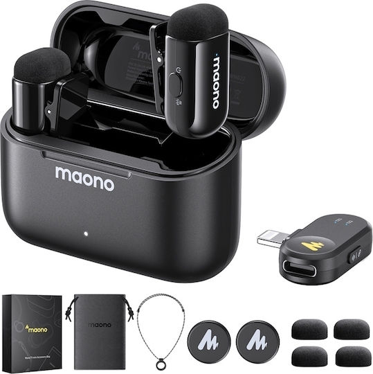 Maono WM622 PB2 Σετ Ασύρματο Μικρόφωνο Πέτου, Clip On Δημοσιογραφικό