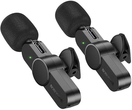 Borofone BFK12 Trophy (Type-C & Lightning) Set Drahtlos Mikrofon Πέτου, Clip On für Gesang