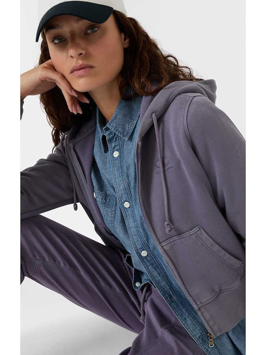 Women's Sweatshirt Jacket Hooded Purple