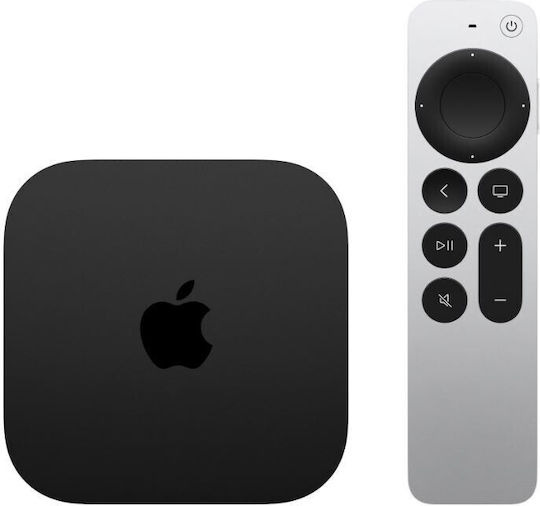 Apple TV-Box 4K 3RD GEN MN893MP/A 4K UHD mit WiFi und 128GB Speicherplatz mit Betriebssystem tvOS und Siri