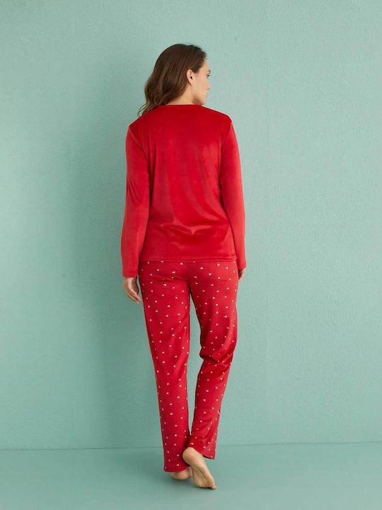 Mihra Winter Women's Pyjama Set Red