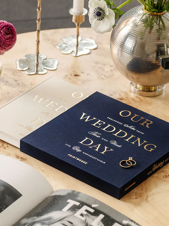 Wedding Guest Book Printworks Our Wedding Day Navy Blue