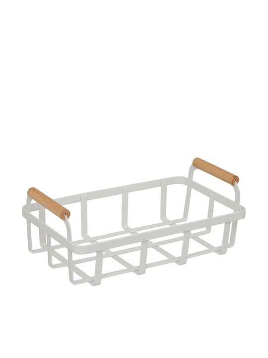 5Five Καλάθι Ψωμιού Μεταλλικό Λευκό 27.6x15.9x10.9cm