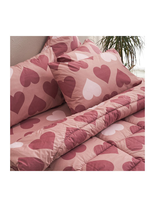 Charalambidis Textiles Bettdecke Einzelbett 160x230cm Love Red 350 GSMGsm