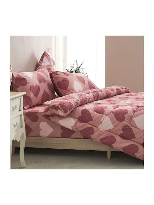 Charalambidis Textiles Bettdecke Einzelbett 160x230cm Love Red 350 GSMGsm