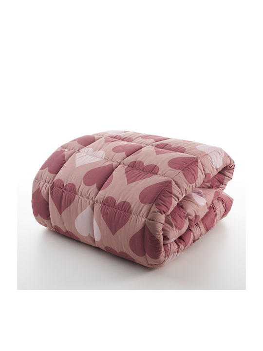 Charalambidis Textiles Bettdecke Einzelbett 160x230cm Love Red 350 GSMGsm