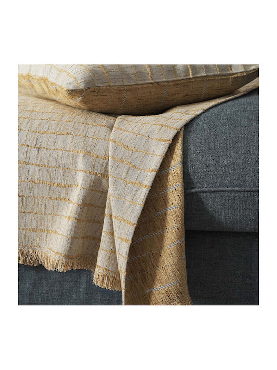 Gofis Home Vespera Decken & Couchdecken Zweisitzer-Sofa Überwurf 2 Seiten Jacquard 180x250cm Leaf Gold 148/04
