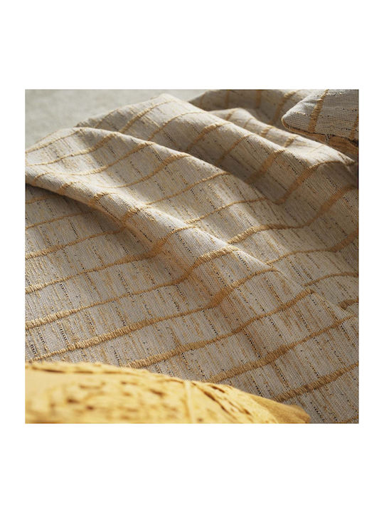 Gofis Home Vespera Decken & Couchdecken Zweisitzer-Sofa Überwurf 2 Seiten Jacquard 180x250cm Leaf Gold 148/04