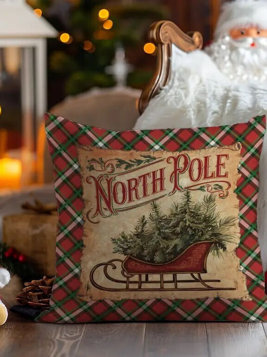 By Queen Limited Festive Edition Pillow Case North Pole Vintage Sleigh 45x45cm