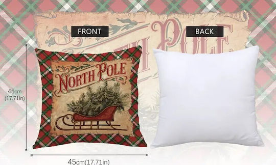 By Queen Limited Festive Edition Μαξιλαροθήκη North Pole Vintage Έλκηθρο 45x45εκ