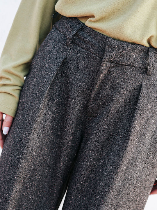Damen Stoff Hose Braun