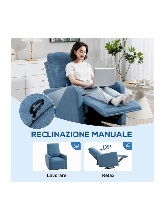 Πολυθρόνα Relax Περιστρεφόμενη Μπλε 76x94x100cm