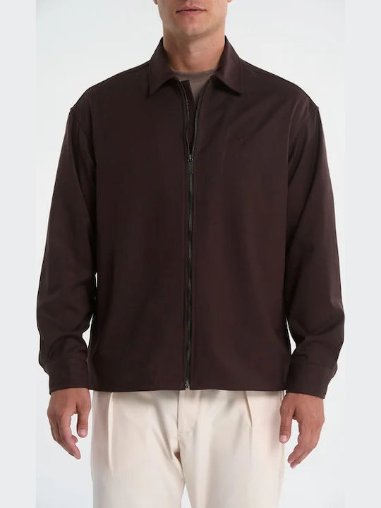 Royal Denim Τζιν Overshirt Καφέ