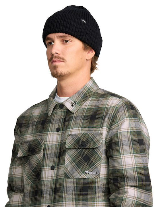 Kenson Μακρυμάνικo Φανελένιο Overshirt σε Κανονική Γραμμή Μαύρο