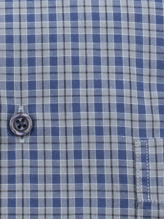 Long-sleeved Shirt Checked Blue