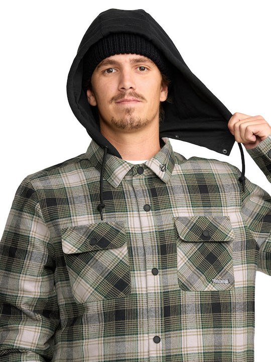 Kenson Μακρυμάνικo Φανελένιο Overshirt σε Κανονική Γραμμή Μαύρο