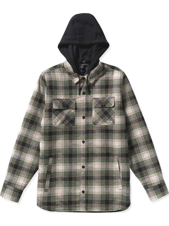 Kenson Μακρυμάνικo Φανελένιο Overshirt σε Κανονική Γραμμή Μαύρο