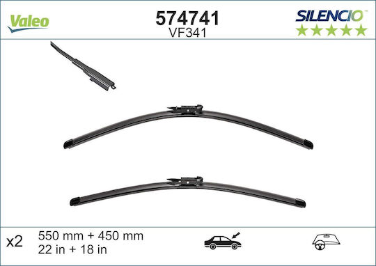 Valeo Silencio X.trm x2 Σετ Μπροστινοί Υαλοκαθαριστήρες Αυτοκινήτου 555mm/455mm