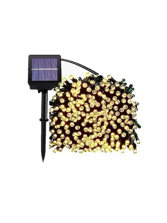200 Λαμπάκια LED 20μ. Θερμό Λευκό Ηλιακά σε Σειρά