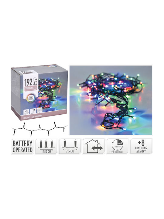 192 Lights LED 14.3m. Multicolor Battery in String 1pcs