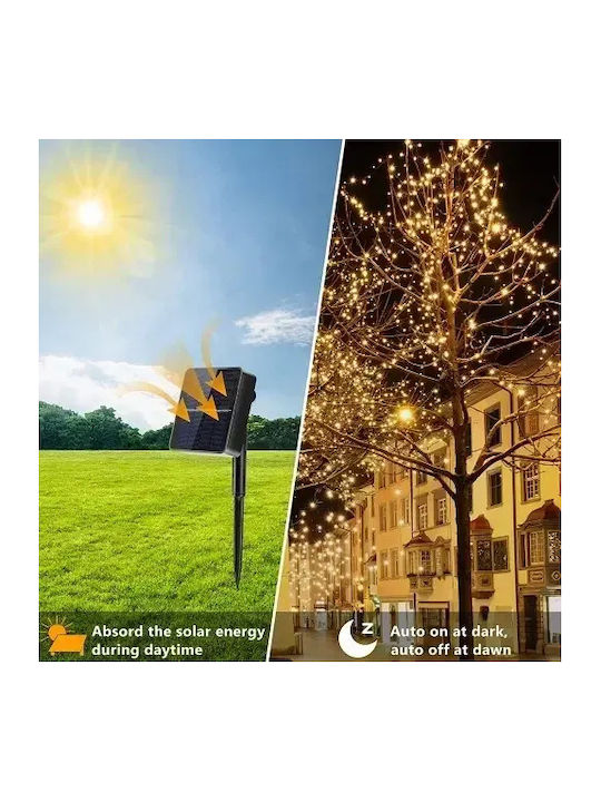 300 Lămpițe LED 30m. Alb cald Solare tip Șir 1buc