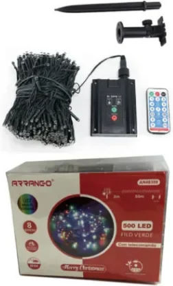 500 Lights LED 50m. Cold White Solar in String 1pcs