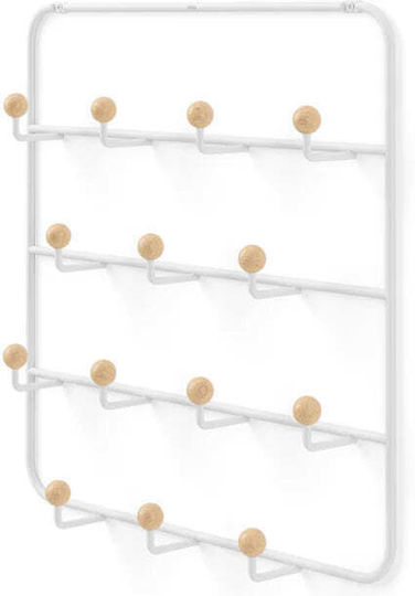 Umbra Wall Hanger Estique Wooden 16 Hooks White 36x11cm