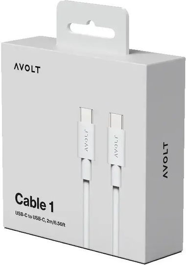 Data Fast Charging Cable Usb-c/usb-c Avolt 2 Meters Gray