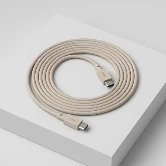 Data Fast Charging Cable Usb-c/usb-c Avolt 2 Meters Cream