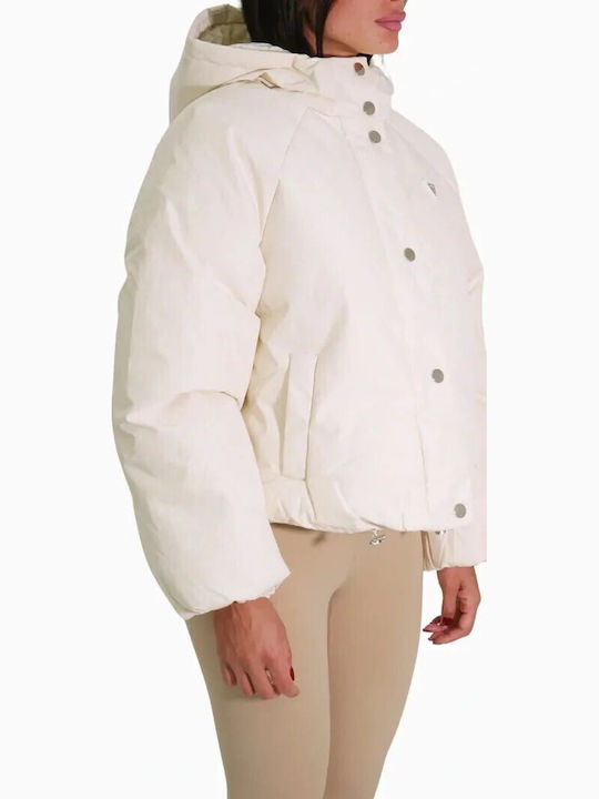 Women's Puffer Jacket for Winter Ecru