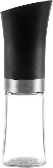 Vialli Design Ηλεκτρικός Μύλος Πιπεριού Γυάλινος σε Μαύρο Χρώμα 21.6cm