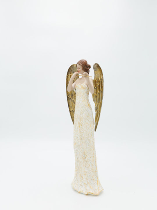 Eurolamp Christmas Plastic Figure Cherub Gold Height 34.5cm