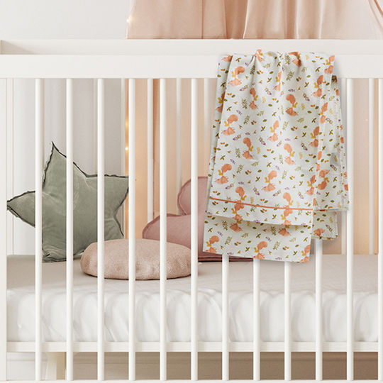 Das Home Lovely Fox Комплект Бебешки Чаршафи За Количка Памучни Бежов 70x120бр 2бр