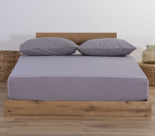 Nef-Nef Homeware Jersey Baby Sheet Crib Flannel Fitted Gray 70x140cm