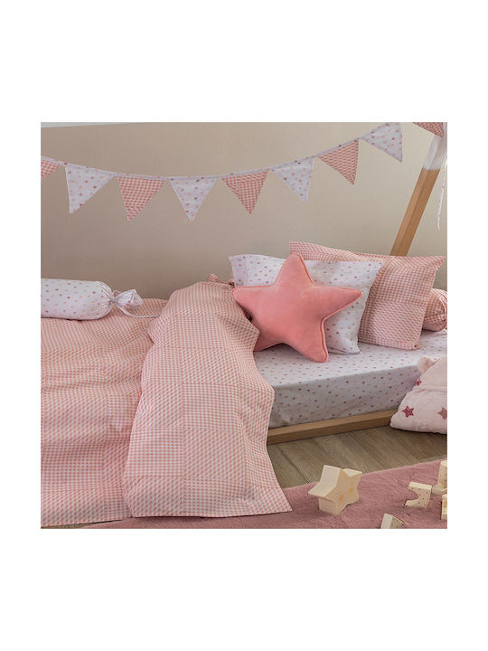 Palamaiki Baby Sheets Set Crib Cotton Pink 130x170cm