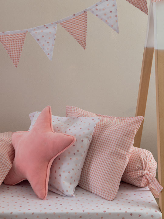 Palamaiki Baby Sheets Set Crib Cotton Pink 130x170cm