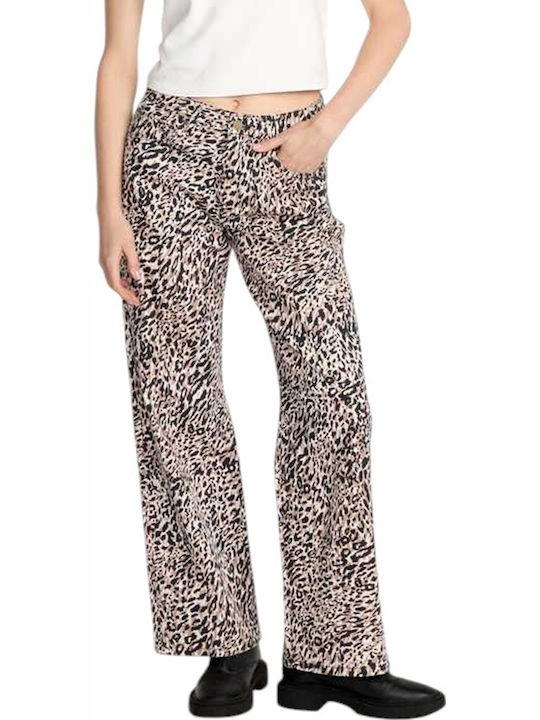 Stoned Talie joasă Blugi de damă cu croială boyfriend Animal Print