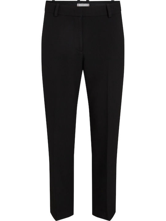 Damen Stoff Hose in Schlanker Passform Black