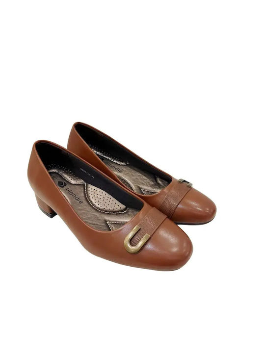 Synthetic Leather Brown Heels