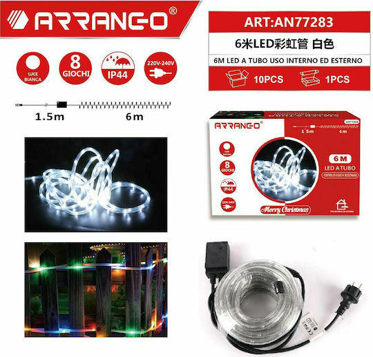 Țeavă luminată 220V Alb rece cu Programe 6m IP44