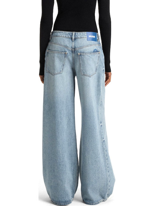 Women's Jean Trousers in Baggy Line Light Aged Denim